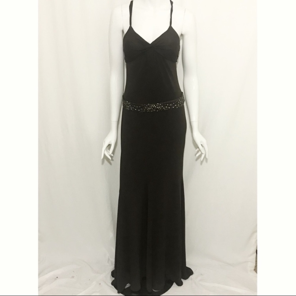 Vera Wang Silk Belted Formal Dress